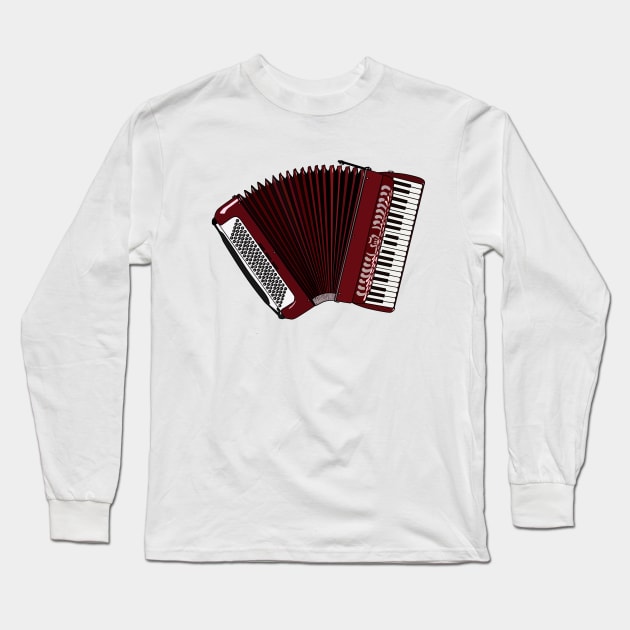 Accordion cartoon illustration Long Sleeve T-Shirt by Miss Cartoon